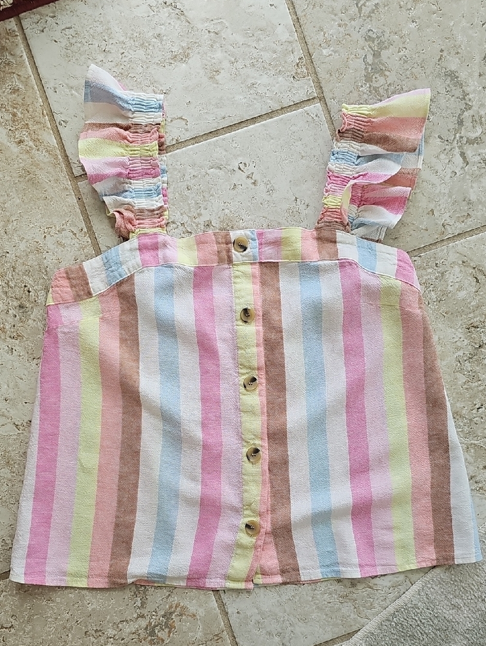 J. Crew Multicolor Striped Ruffle Tank Top - Picture 4 of 8